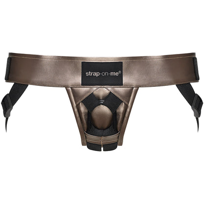 Strap-on-Me Curious Leatherette Strap-On Harness - Bronze