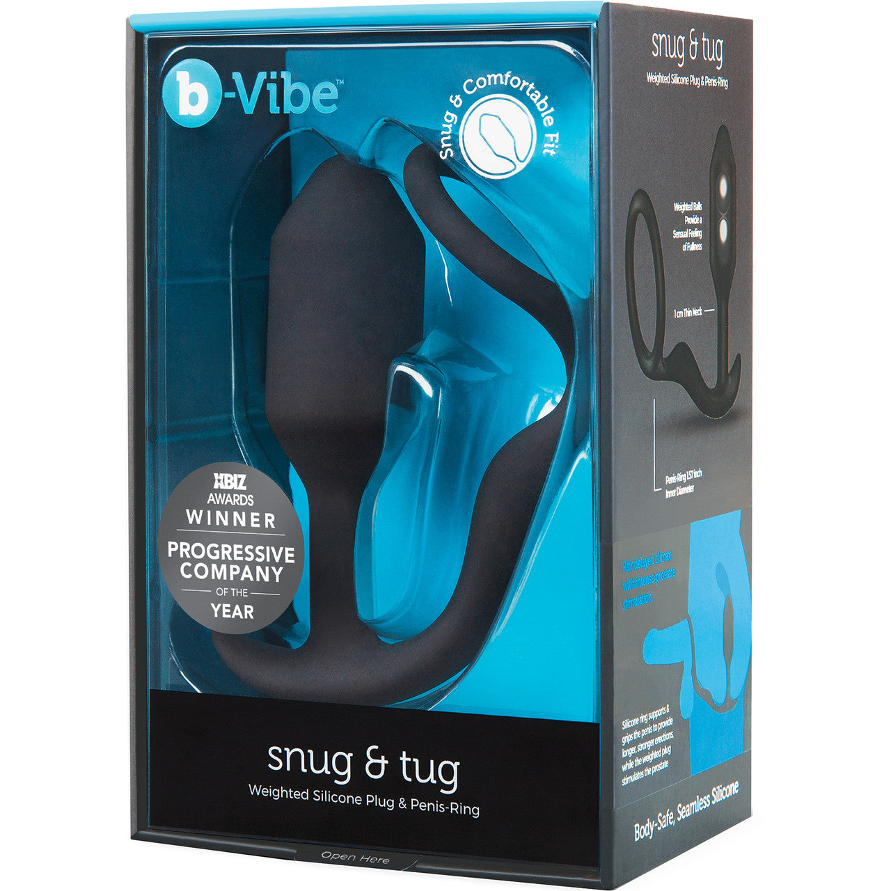 b-Vibe Snug & Tug Weighted Silicone Plug & Penis-Ring