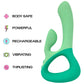 Unbound Clutch Rechargeable Waterproof Silicone Dual Stimulation Vibrator - Mint & Sea