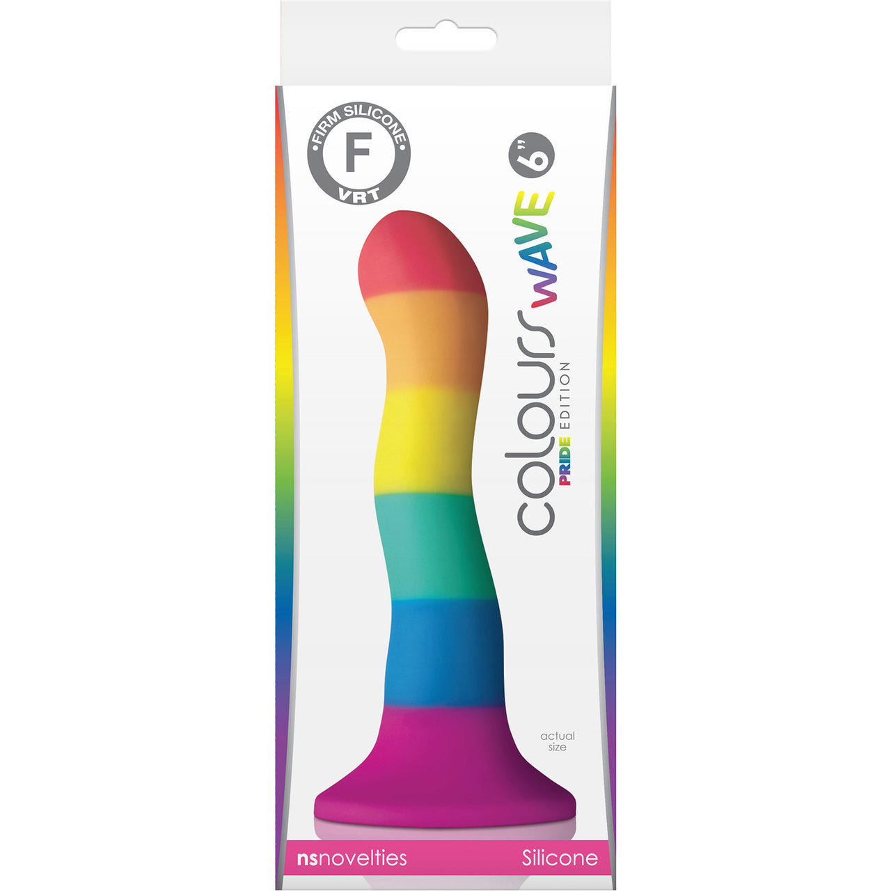 Colours Pride Edition 6" Wave Silicone Suction Cup Dildo - Rainbow Colours Pride Edition 6" Wave Silicone Suction Cup Dildo - Rainbow