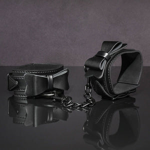 Sincerely Bow Tie Cuffs By Sportsheets - Black