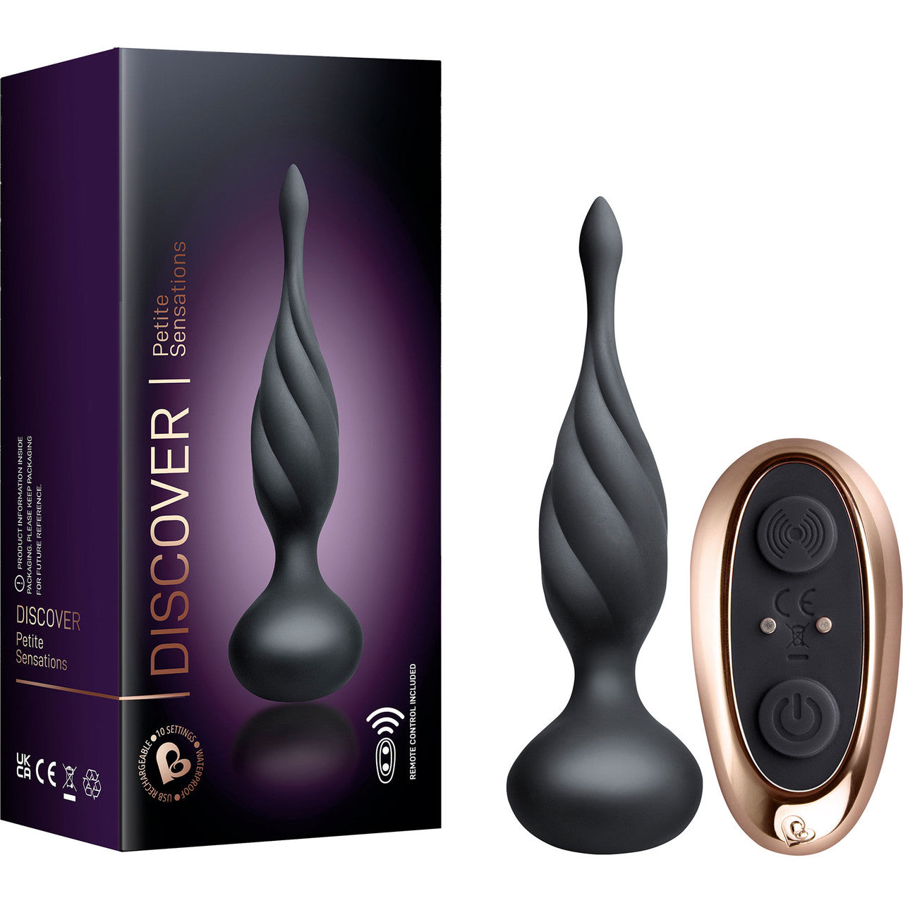 Discover Rechargeable Waterproof Silicone Anal Plug With Remote By Rocks-Off - Black