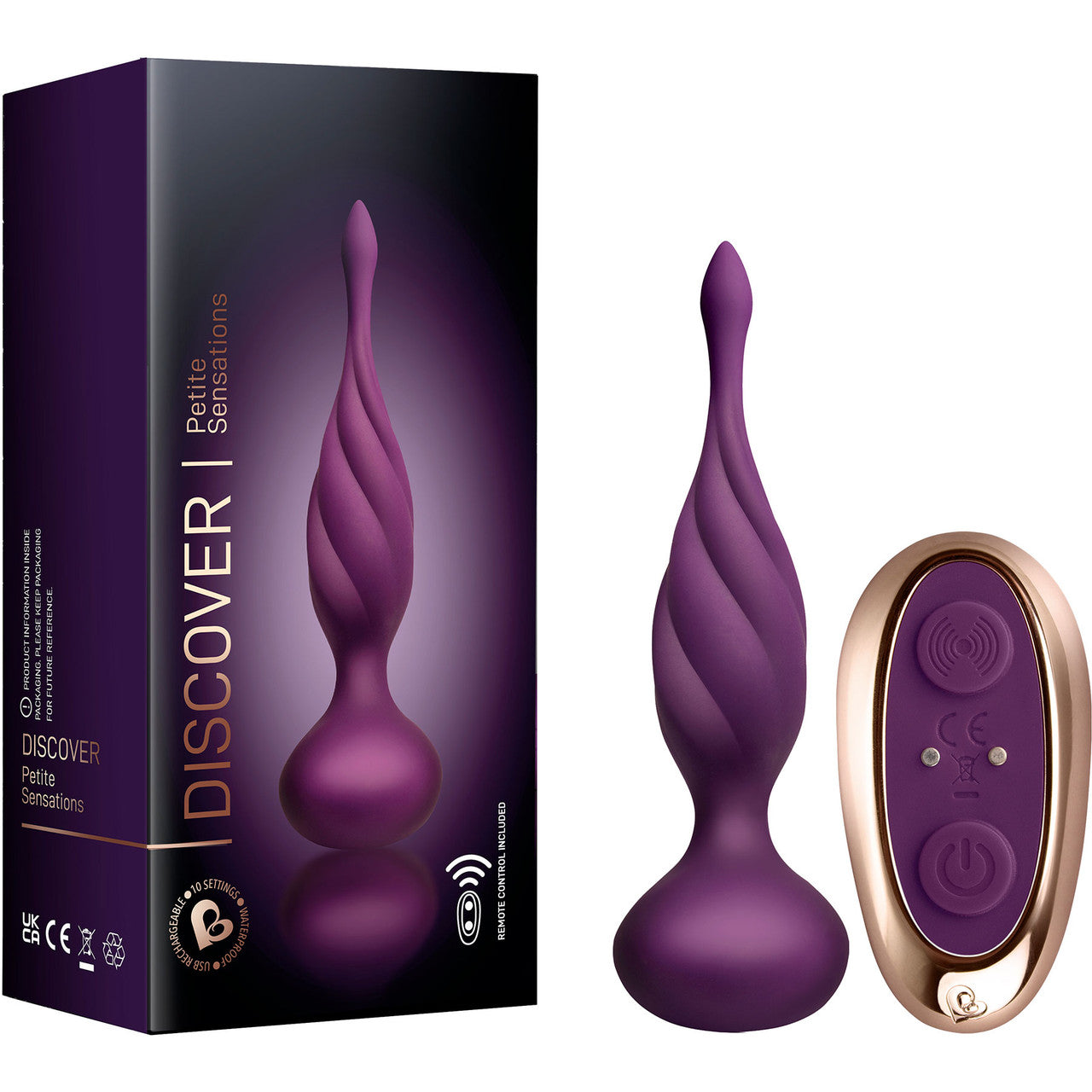 Discover Rechargeable Waterproof Silicone Anal Plug With Remote By Rocks-Off - Purple