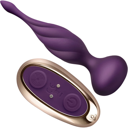 Discover Rechargeable Waterproof Silicone Anal Plug With Remote By Rocks-Off - Purple