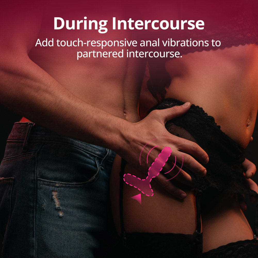 Lovense Glint App-Controlled Touch-Responsive Vibrating Butt Plug - During Intercourse