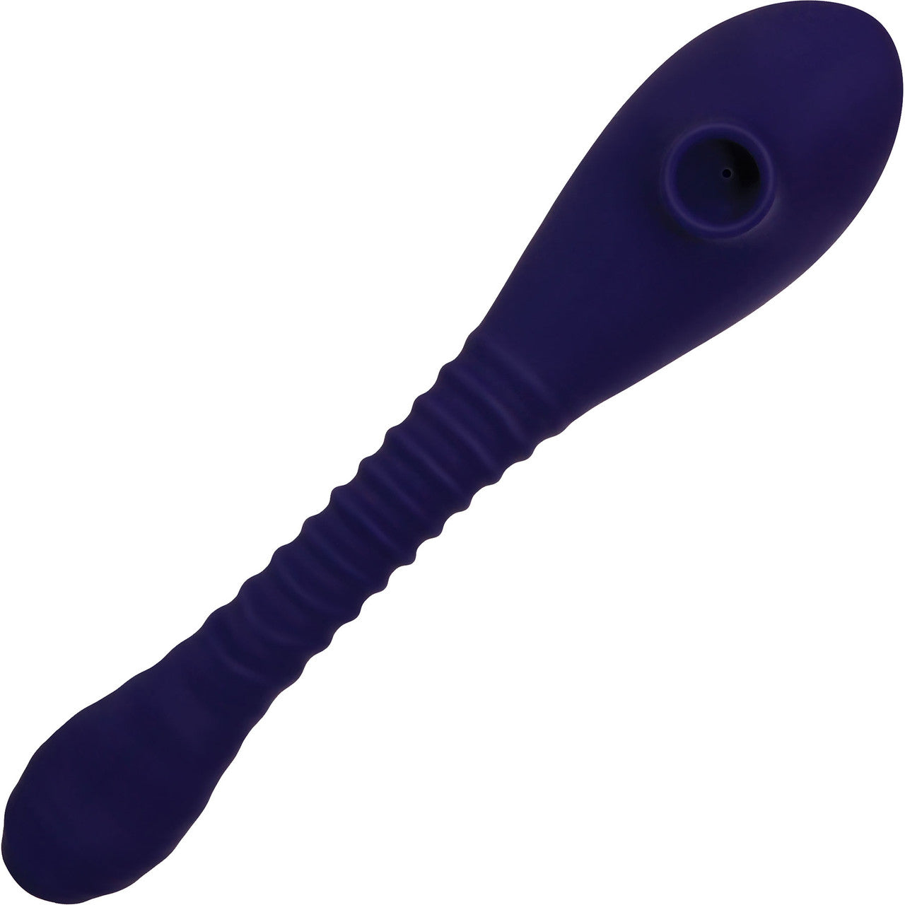 Bendable Sucker Silicone Rechargeable Dual Stim Clitoral Sucker & Insertable Textured Vibrator By Evolved Novelties