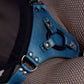 Strap-on-Me Generous Leatherette Harness - Metallic Blue