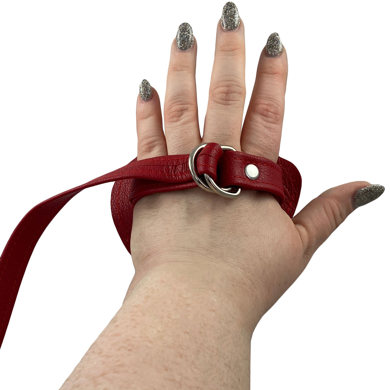 Hand Harness Leather Strap-On By Unicorn Collaborators - Red