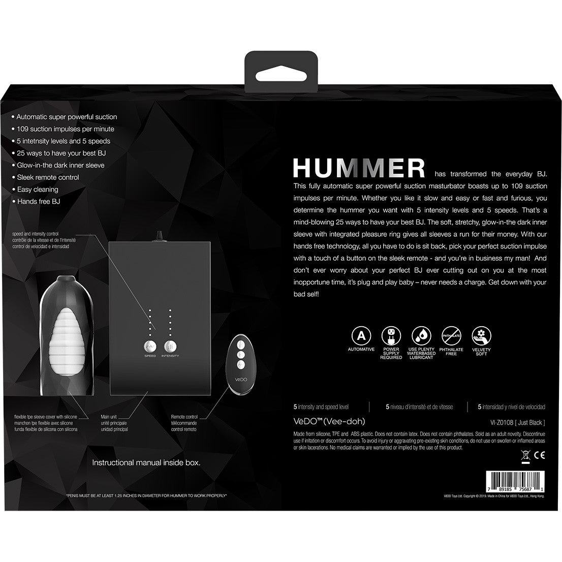 Hummer Automatic Suction Penis Masturbator Super BJ Machine By VeDO