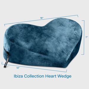 Liberator Heart Wedge Sensual Positioning Pillow - Ibiza Collection, Ocean Blue