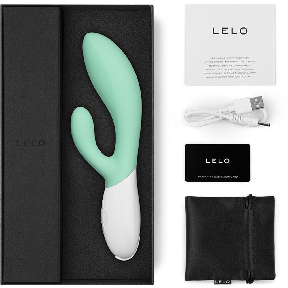 LELO Ina 3 Silicone Rechargeable Dual-Stimulation Vibrator - Seaweed