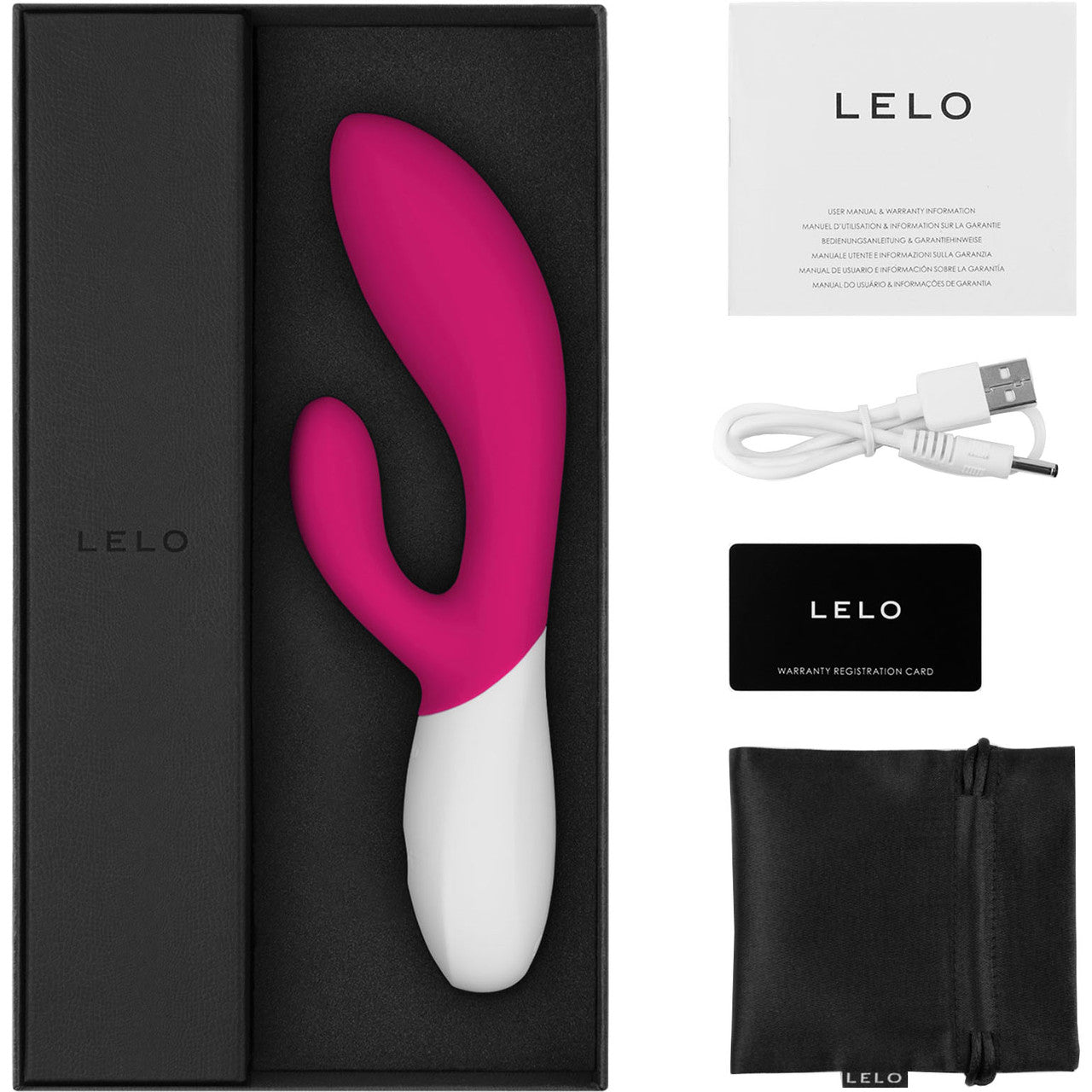 LELO INA WAVE 2 Rechargeable Silicone Dual-Action Stimulator - Cerise