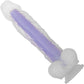 Luminous Stud Glow-In-The-Dark 10.5" Silicone Dildo With Balls By Evolved Novelties - Purple