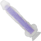 Luminous Stud Glow-In-The-Dark 10.5" Silicone Dildo With Balls By Evolved Novelties - Purple