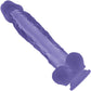 Luminous Stud Glow-In-The-Dark 10.5" Silicone Dildo With Balls By Evolved Novelties - Purple