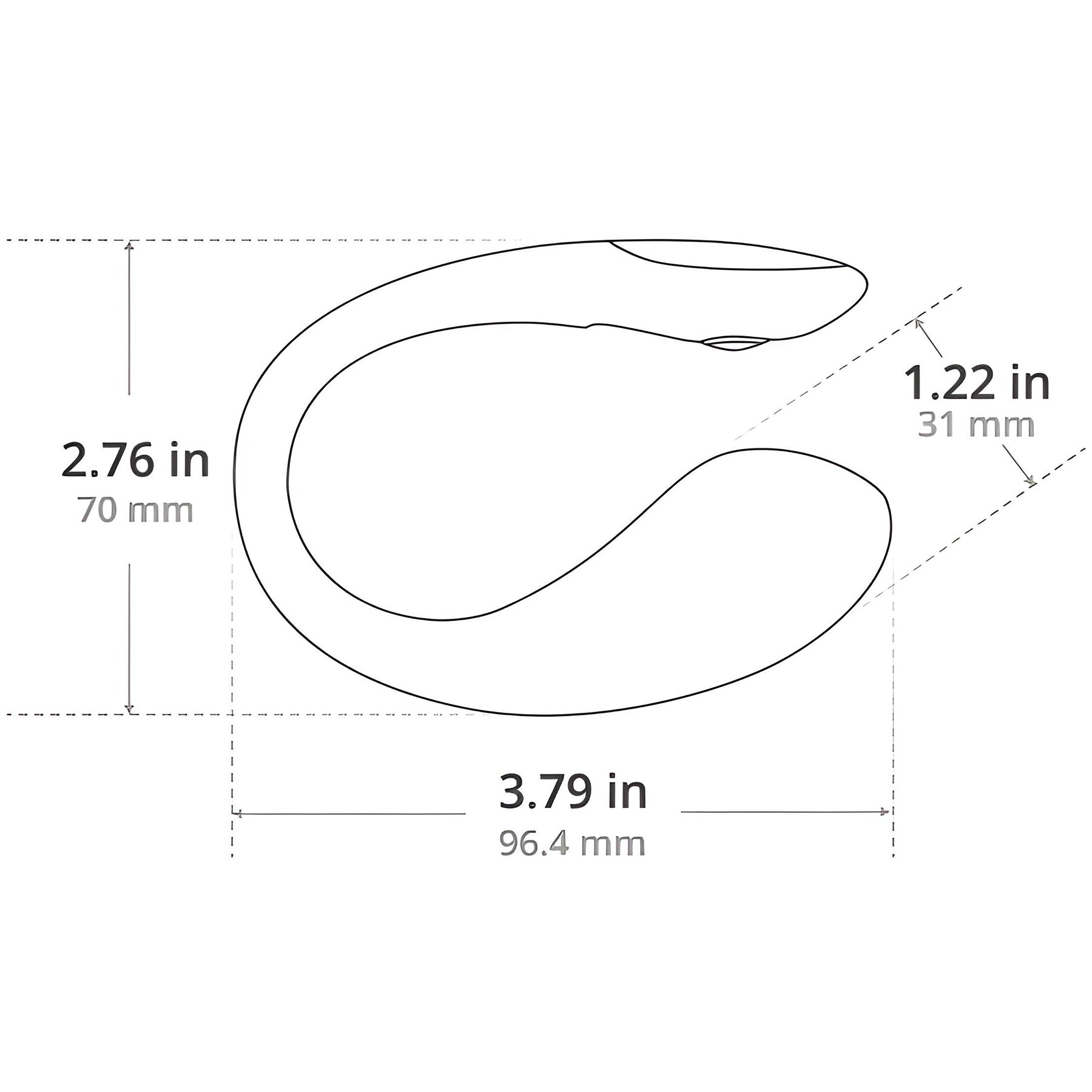 Lovense Lush Mini Remote-Controlled Small & Powerful G-Spot Egg Vibrator - Measurements