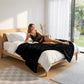 Fascinator Fur Luxe Queen Waterproof Love Throw - Mondo Black Faux Fur