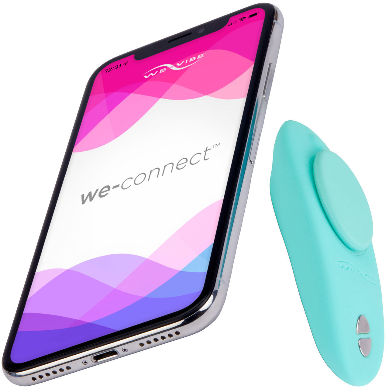 Moxie+ by We-Vibe Wearable Hands-Free Remote or App Controlled Panty Vibrator - Aqua