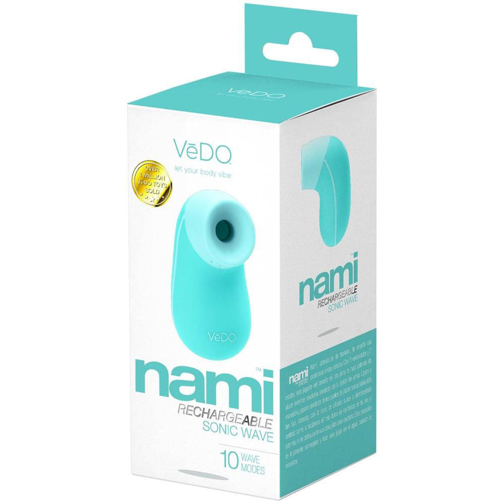 NAMI Sonic Wave Rechargeable Silicone Clitoral Pulsating Vibrator by VeDO - Tease Me Turquoise