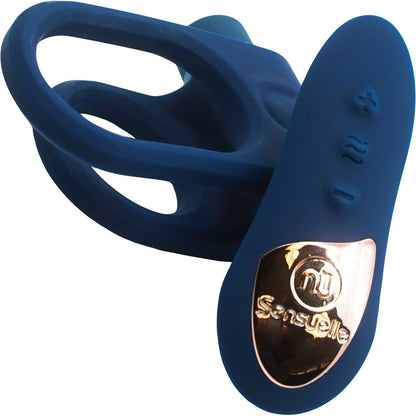 Silicone Remote Control Waterproof Rechargeable Bullet Cock Ring XLR8 By Nu Sensuelle - Blue