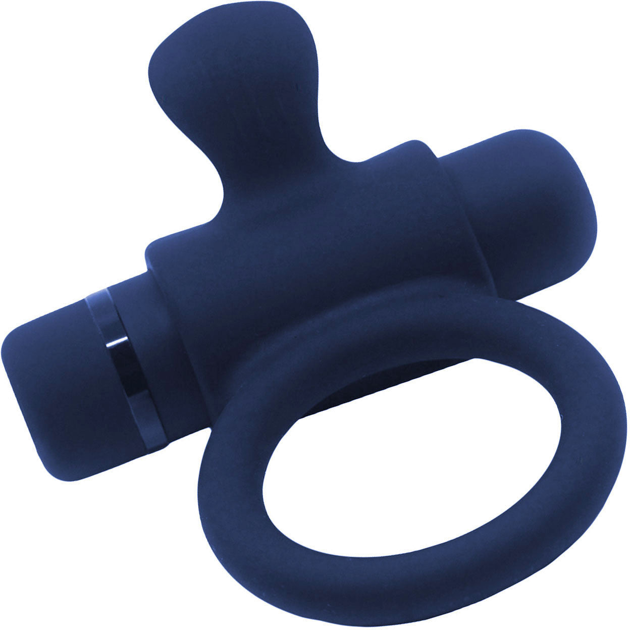 Silicone Waterproof Rechargeable Bullet Cock Ring By Nu Sensuelle - Blue
