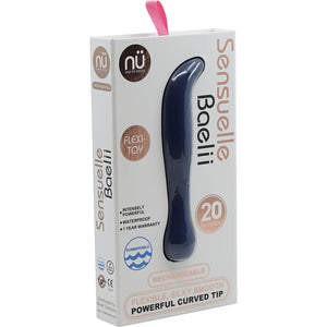 Baelii 20-Function Flexible Mini Silicone G-Spot Vibrator By Nu Sensuelle - Navy Blue