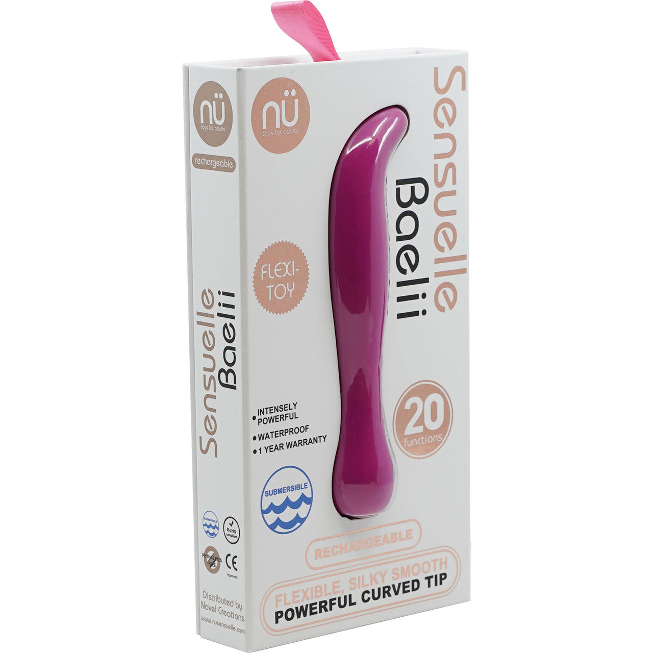 Baelii 20-Function Flexible Mini Silicone G-Spot Vibrator By Nu Sensuelle - Magenta