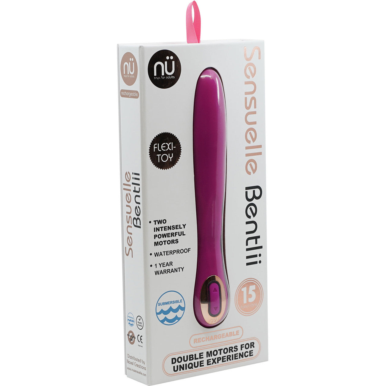 Bentlii 15-Function Dual Motor Silicone Waterproof Vibrator By Nu Sensuelle - Magenta