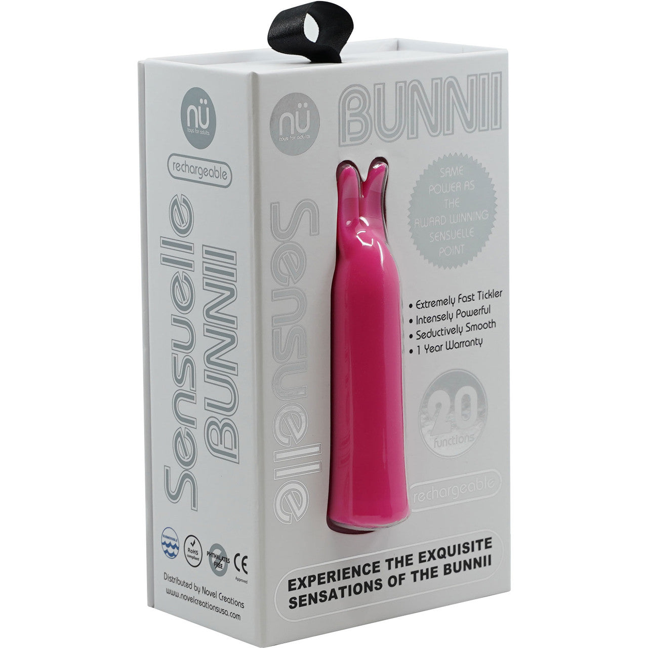 Bunnii 20 Function Rechargeable Silicone Waterproof Vibrator By Nu Sensuelle - Pink