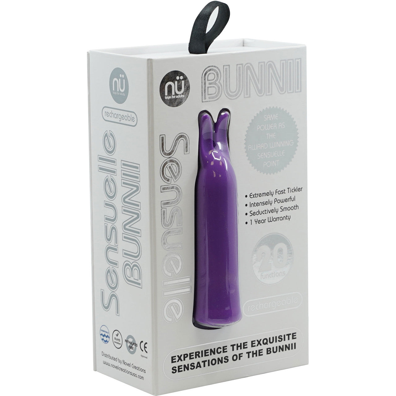 Bunnii 20 Function Rechargeable Silicone Waterproof Vibrator By Nu Sensuelle - Purple