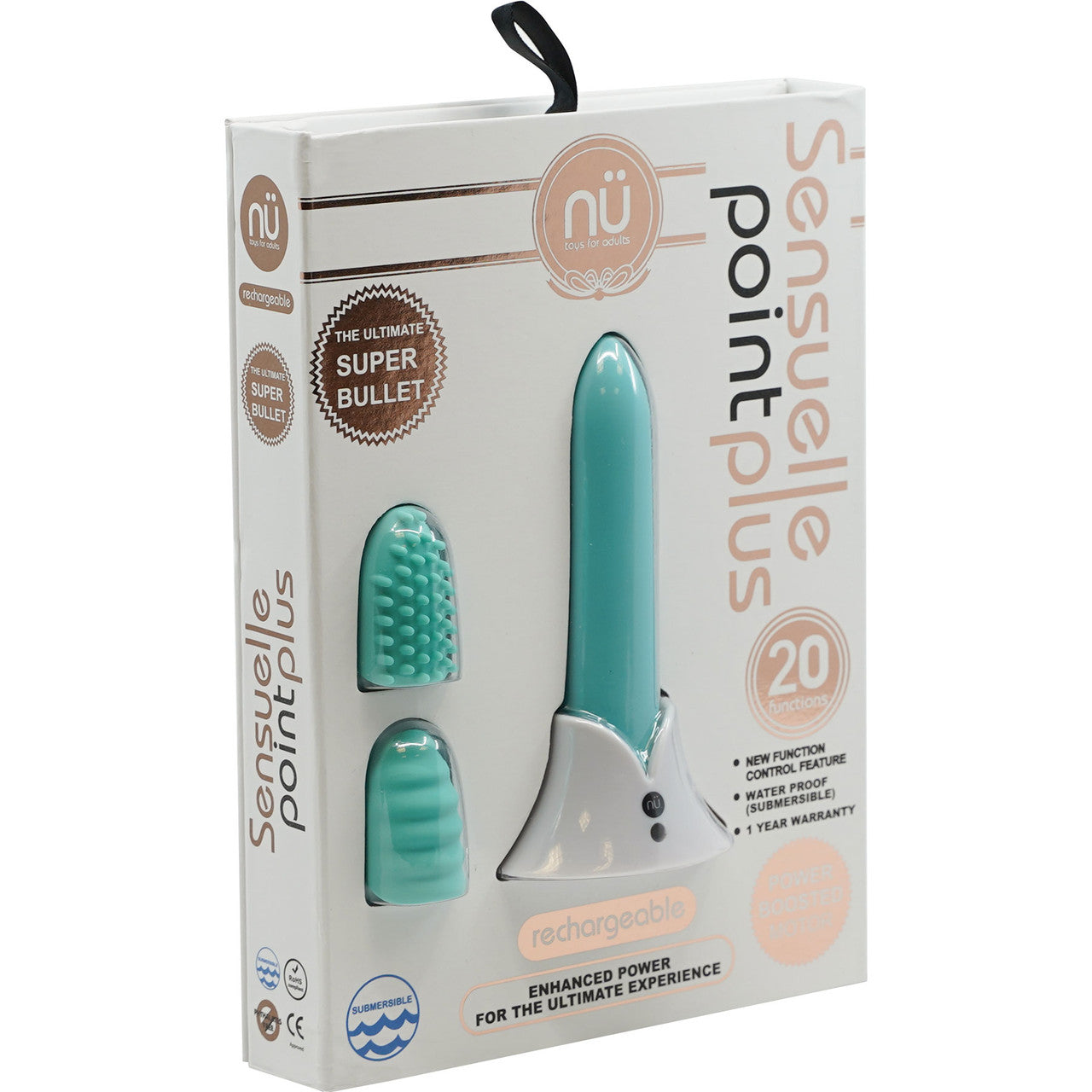 Nu Sensuelle Teal Bullet Vibrator 20-Function Nu Sensuelle Teal Bullet Vibrator 20-Function