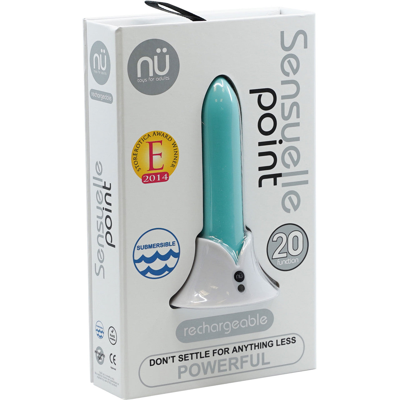 Point 20 Function Rechargeable Silicone Waterproof Bullet Vibrator By Nu Sensuelle - Teal