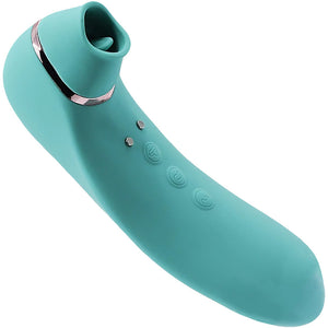 Trinitii 26-Function Rechargeable Flickering Tongue Vibrator With Suction By NU Sensuelle - Electric Blue