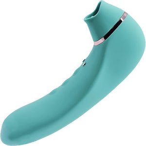 Trinitii 26-Function Rechargeable Flickering Tongue Vibrator With Suction By NU Sensuelle - Electric Blue