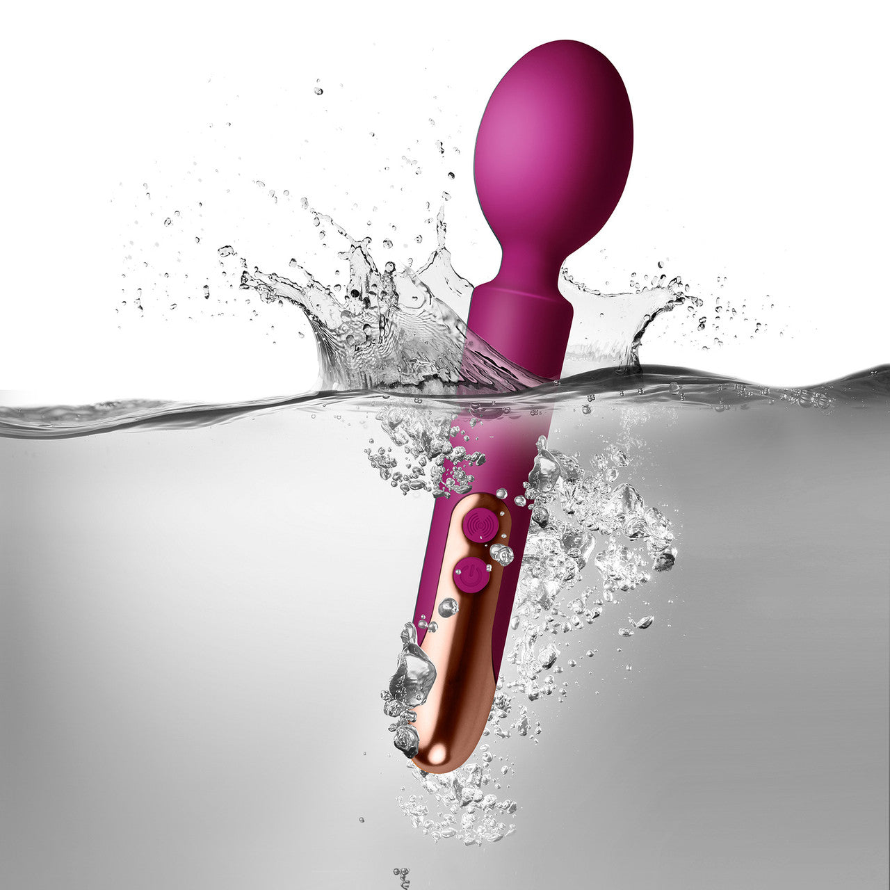 Oriel Waterproof Rechargeable Silicone Wand Style Vibrator By Rocks-Off - Fuchsia