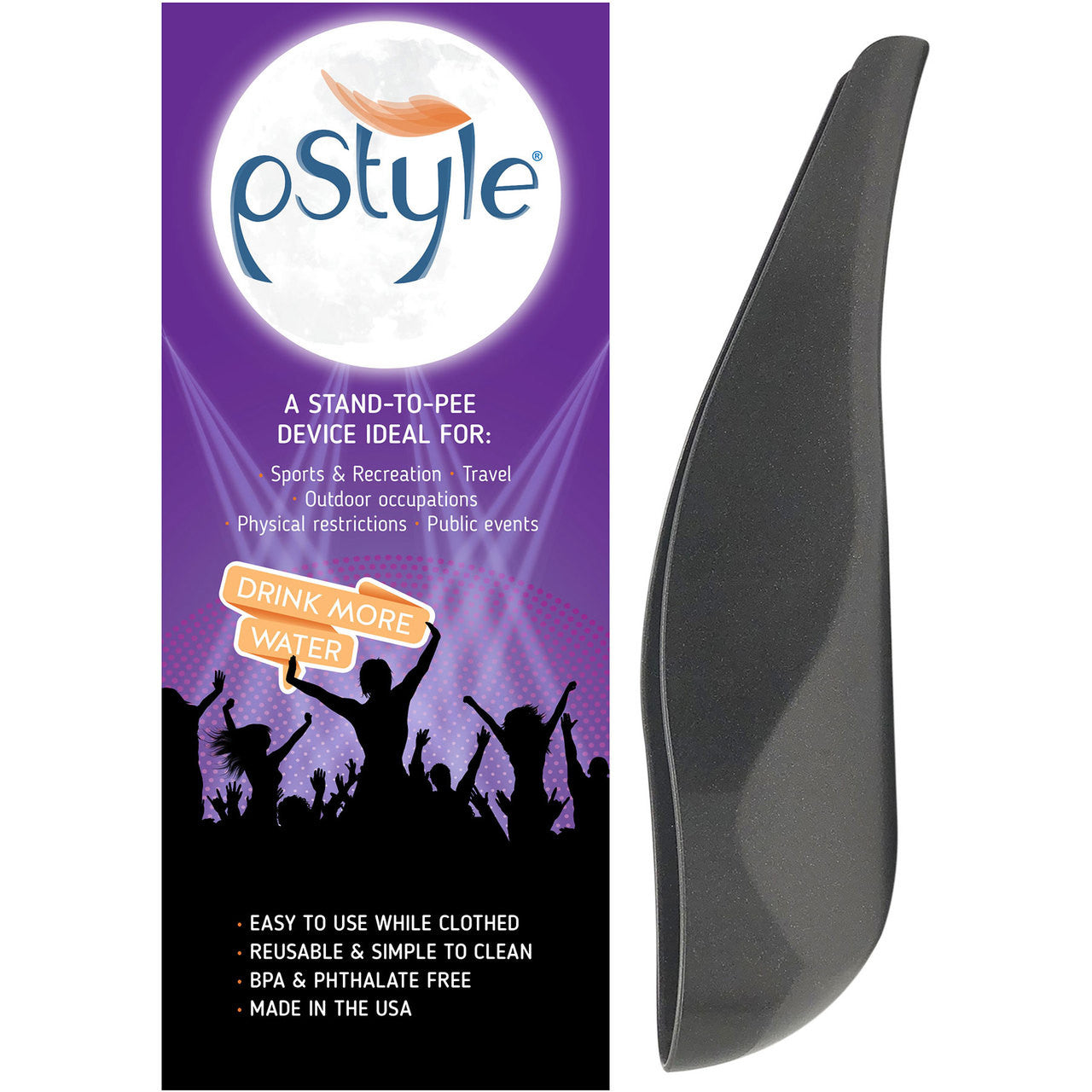 pStyle 2 Stand To Pee Urination Device - Black - Pee Standing Up!