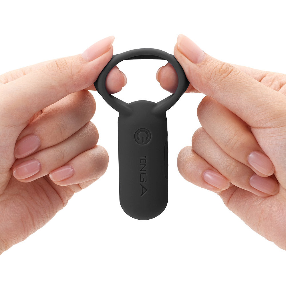 Tenga paiRING+ Warming Vibrating Rechargeable Cock Ring - Black