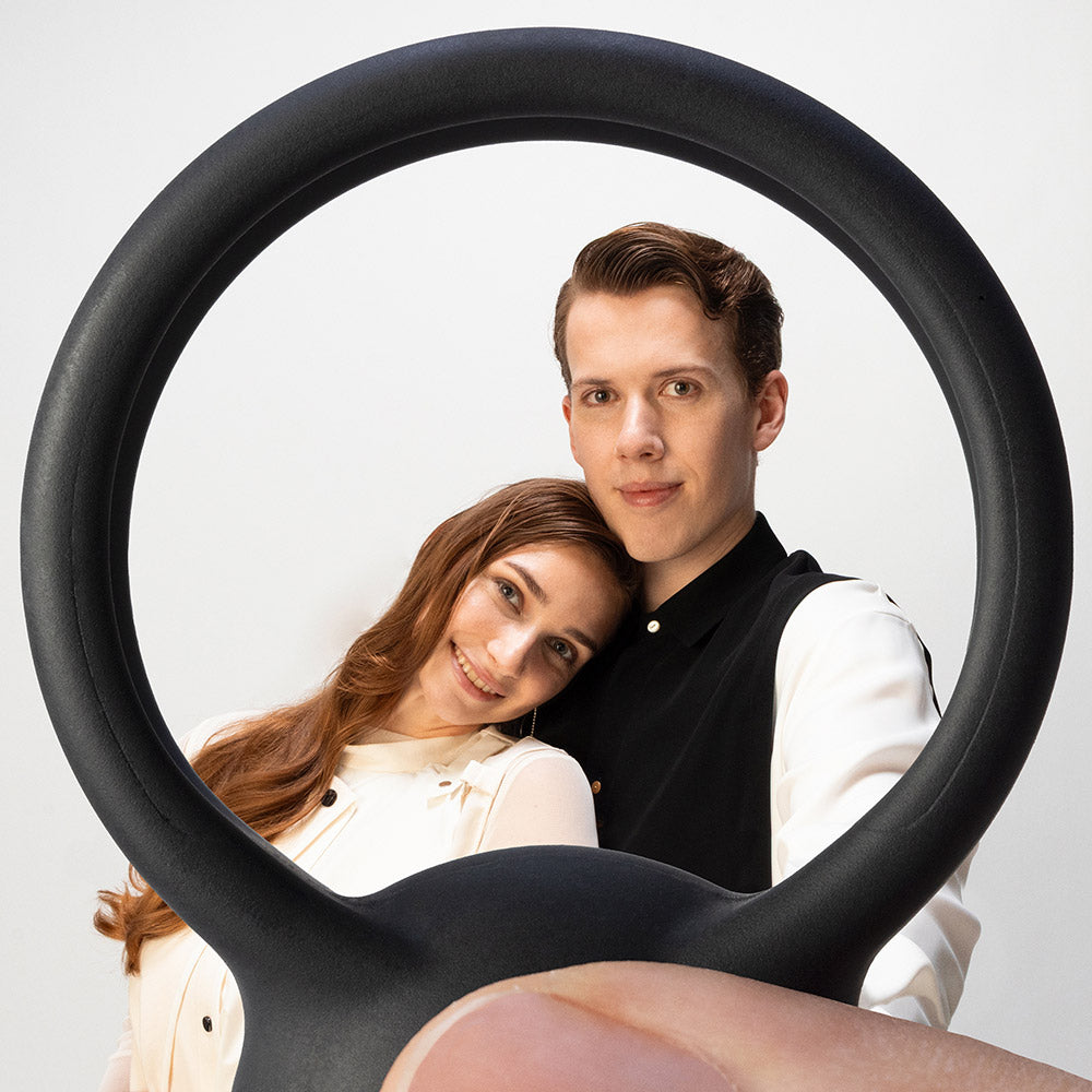 Tenga paiRING+ Warming Vibrating Rechargeable Cock Ring - Black