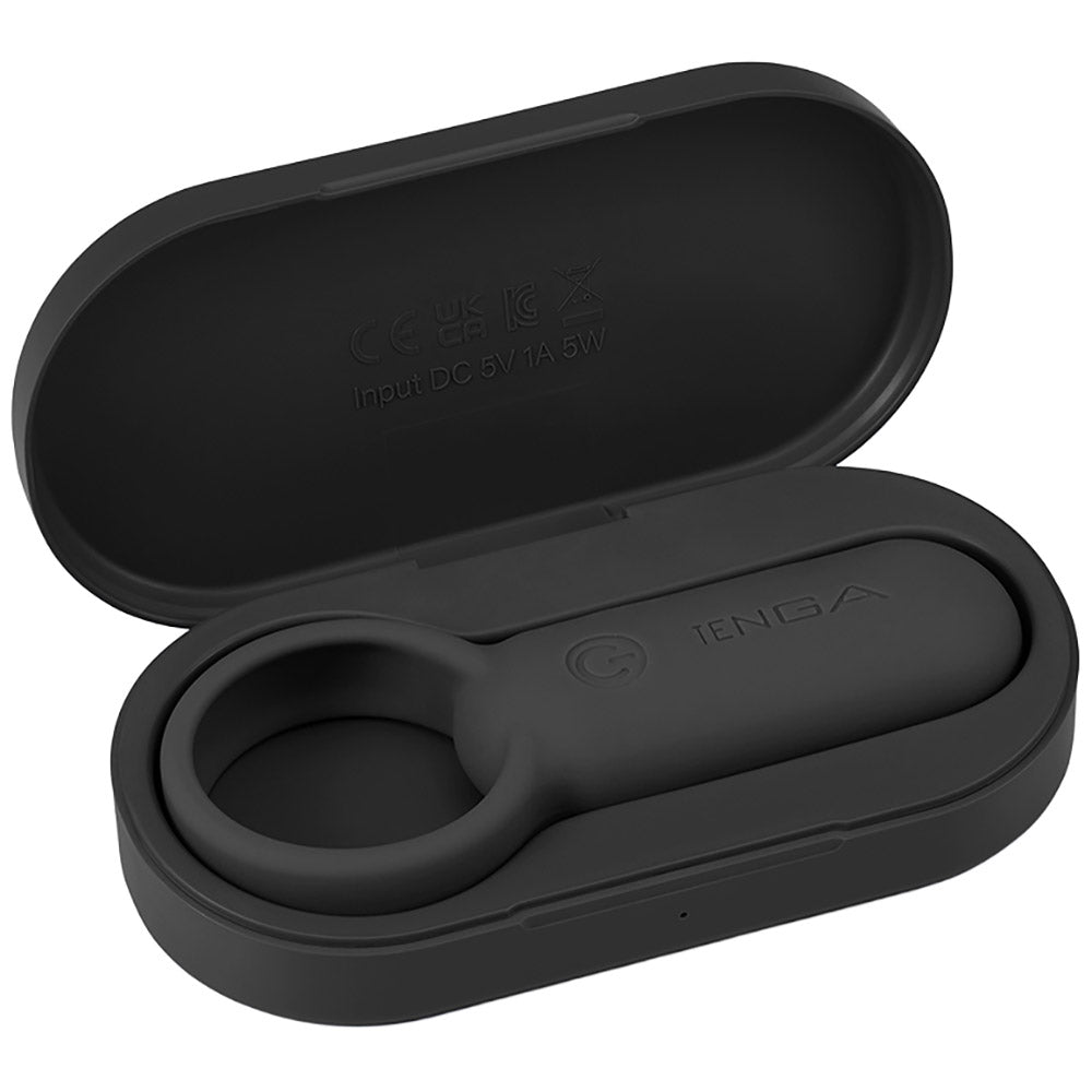 Tenga paiRING+ Warming Vibrating Rechargeable Cock Ring - Black
