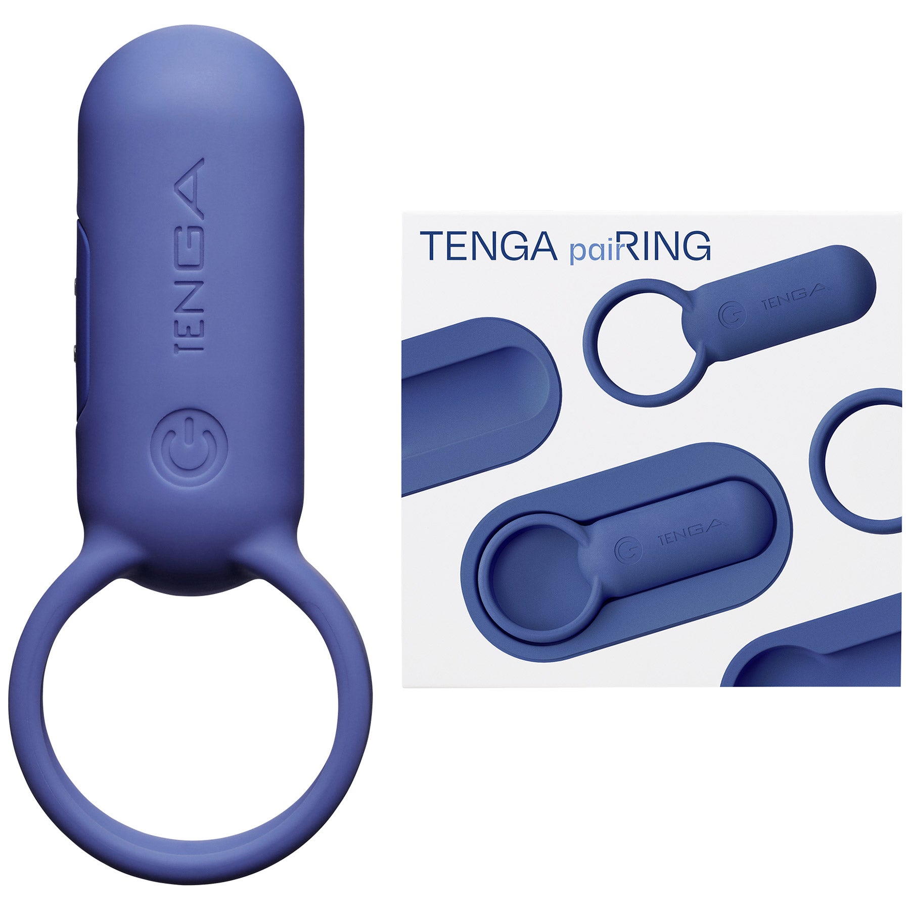 Tenga paiRING+ Warming Vibrating Rechargeable Cock Ring - Indigo