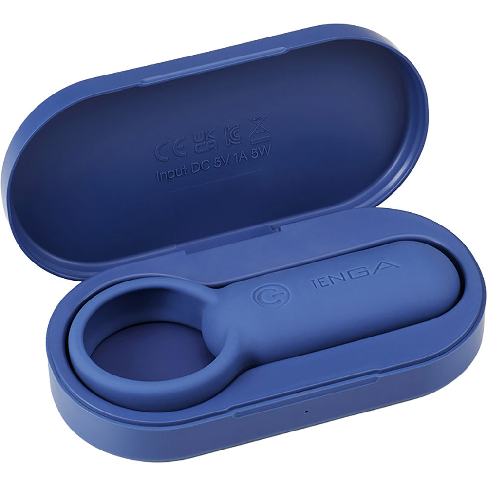 Tenga paiRING+ Warming Vibrating Rechargeable Cock Ring - Indigo