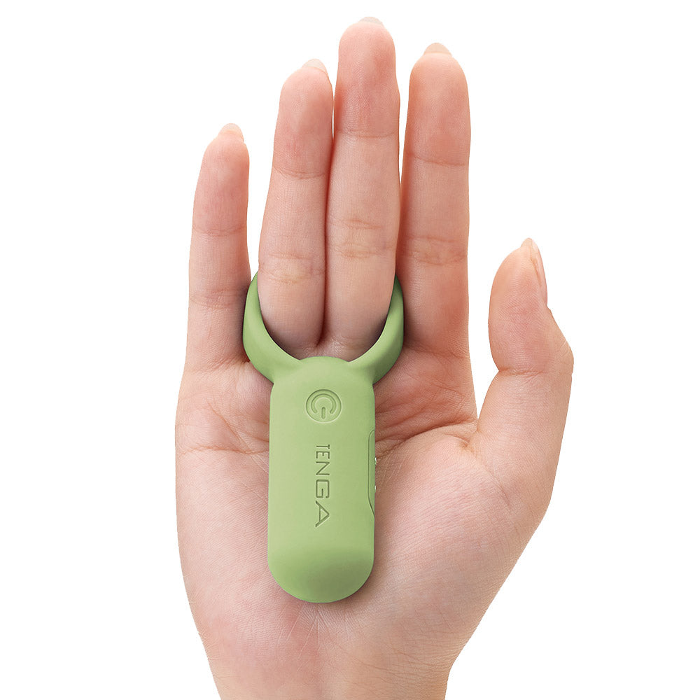 Tenga paiRING+ Warming Vibrating Rechargeable Cock Ring - Lime