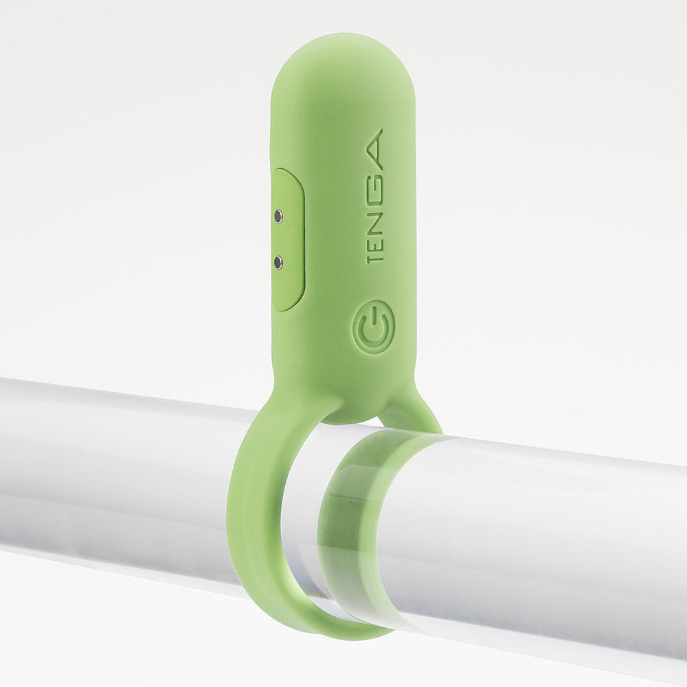 Tenga paiRING+ Warming Vibrating Rechargeable Cock Ring - Lime