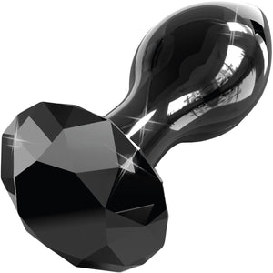 Icicles No. 78 Black Glass Anal Plug With Faceted Base