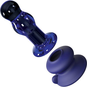 Icicles No 83 Rechargeable Glass Vibrator With Remote Control - Blue