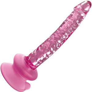 Icicles No. 86 Glass Dildo With Flexible Suction Cup Base - Pink