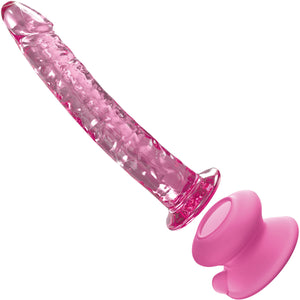 Icicles No. 86 Glass Dildo With Flexible Suction Cup Base - Pink