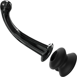 Icicles No. 87 Glass G-Spot Dildo With Flexible Suction Cup Base - Black