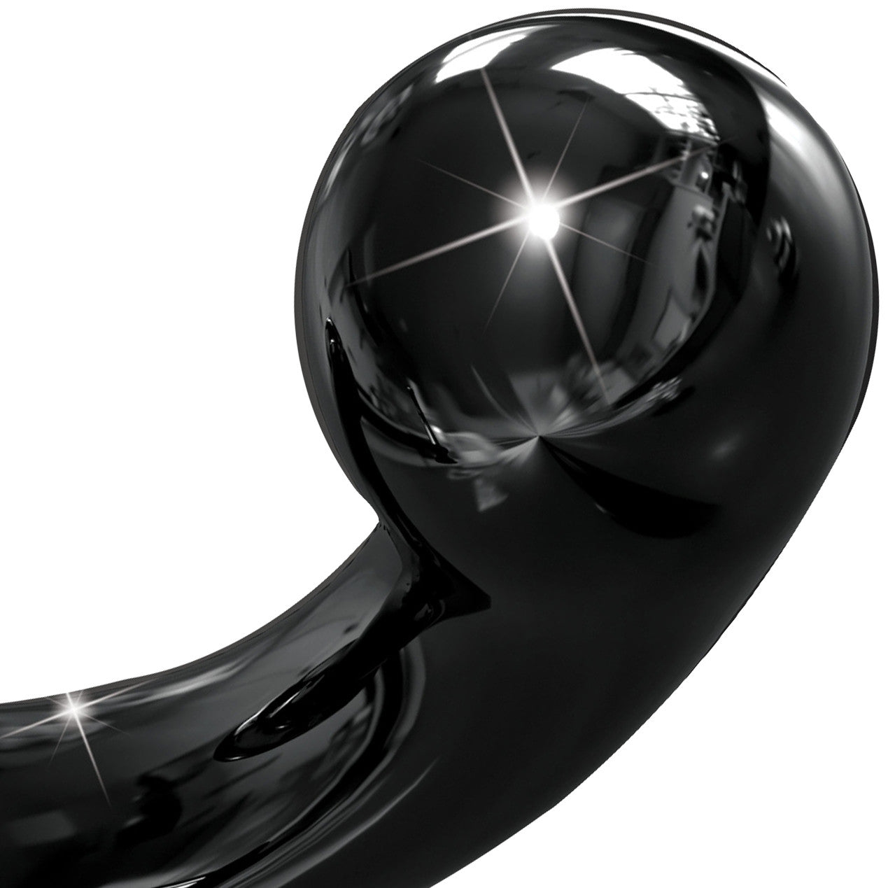 Icicles No. 87 Glass G-Spot Dildo With Flexible Suction Cup Base - Black