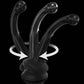 Icicles No. 87 Glass G-Spot Dildo With Flexible Suction Cup Base - Black